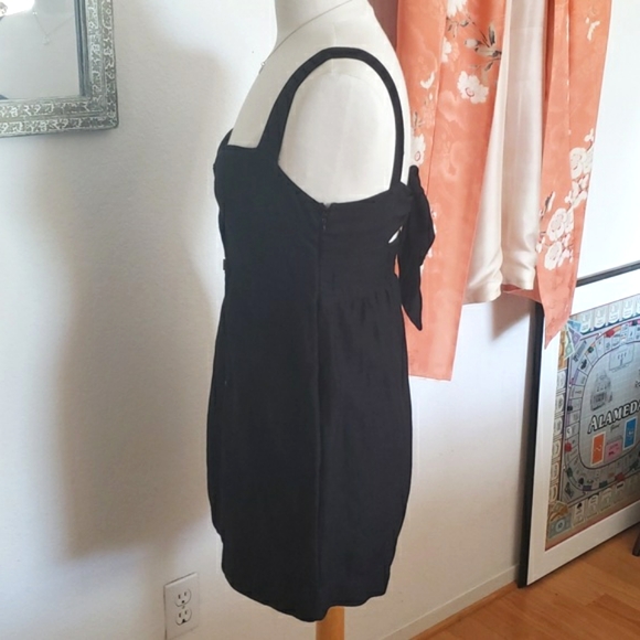 Anthropologie Maeve Twist Front Black Mini Dress Size Small Petite - Picture 9 of 16